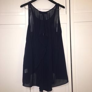 NWOT Francesca's Closet Sheer Blue Top w/ Draping